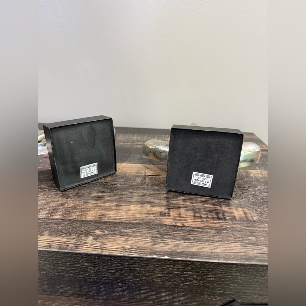 Zen Yoga Arms Down Sculpture Pair Meditation Pose Aluminum Silver Tone Figurine - Picture 4 of 11